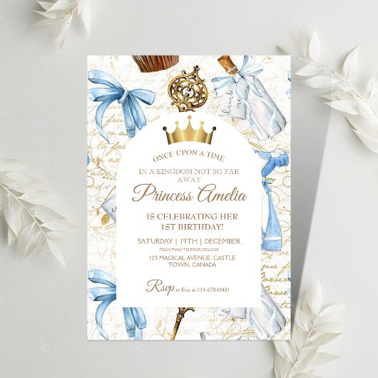 1th誕生日おとぎ話プリンセスガーリー誕生日 招待状