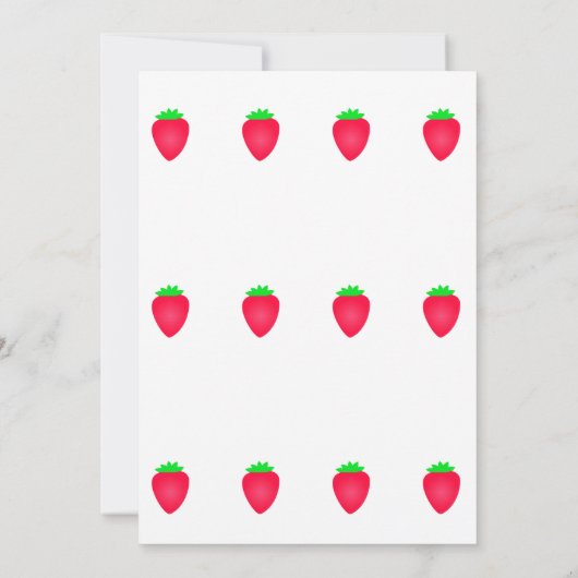 1th誕生日とてもベリーかわいいイチゴの女の子パーティー 招待状 (裏面)