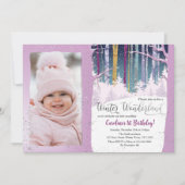 1th誕生日の冬のワンダーランド写真 招待状 (正面)