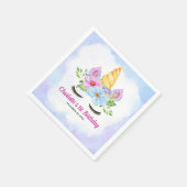 1th誕生日の水の色フローラマジカルユニコーン スタンダードカクテルナプキン (角)