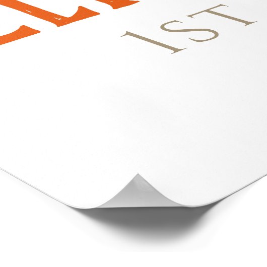 1th誕生日の水の色レインボーとサンウェルカム ポスター (角)