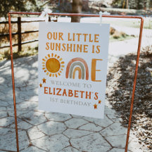 1th誕生日の水の色レインボーとサンウェルカム