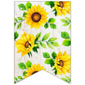 1th誕生日ひまわり&ウッド素朴パーティーデコール バンティングフラッグ (第2の旗)