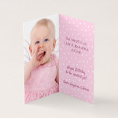 1th誕生日ウィンターピンクバニー&スノーフレーク写真 (内部)