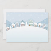 1th誕生日クリスマスパーティー写真雪だるま冬 招待状 (裏面)