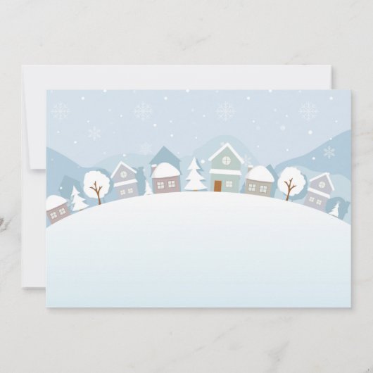 1th誕生日クリスマスパーティー写真雪だるま冬 招待状 (裏面)