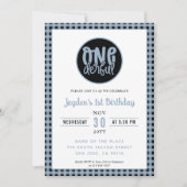 1th誕生日パーティーかわいいオネダーフルパステルブルー 招待状 (正面)