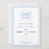 1th誕生日パーティーかわいいオネダーフルパステルブルー 招待状 (正面)