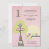 1th誕生日ピンクパーティーナイトフールズカワイイ招待状 招待状 (正面)