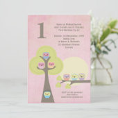 1th誕生日ピンクパーティーナイトフールズカワイイ招待状 招待状 (スタンド正面)