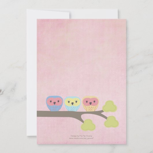 1th誕生日ピンクパーティーナイトフールズカワイイ招待状 招待状 (裏面)