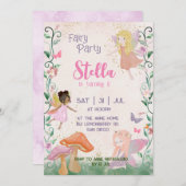 1th誕生日マジカルフェアリーフローラガーデンピクシー 招待状 (正面/裏面)