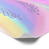 1th誕生日ユニコーンレインボーターカラーウェルカム ポスター (角)