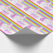 1th誕生日ユニコーン水の色のアートラッピング紙 ラッピングペーパー (角)