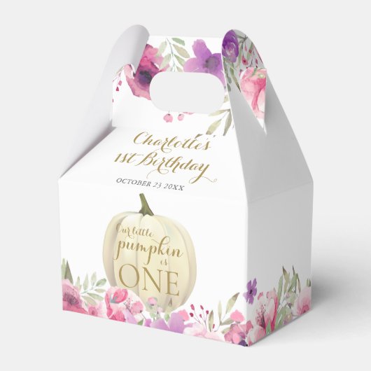 1th誕生日リトルカボチャフローラありがとう フェイバーボックス (正面サイド)