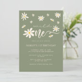 1th誕生日ワイルドワンデイジーボホグリーン 招待状 (スタンド正面)