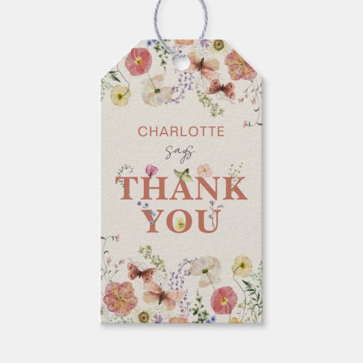 1th誕生日ワイルド&オンディーエルフルテラコッタサンキュー ギフトタグ (正面)