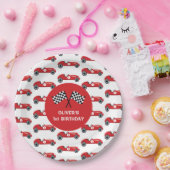 1th誕生日ヴィンテージレーシングカーパーティー ペーパープレート (パーティー)