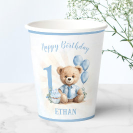1th Birthdayテディベアパーティー紙カップ 紙コップ