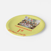 1th Birthdayパーティーテディベアーズパーティー ペーパープレート (アングル)