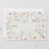 1th Birthdayワイルドフラワーテーマフローラガールフォト 招待状 (裏面)