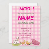 1th birthday farm girlテーマ 招待状 (正面/裏面)