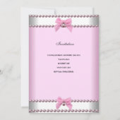 1th Birthday Girl Pink White Pearl Photo First 招待状 (裏面)