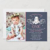 1th birthday invitation - bunnyデザイン 招待状 (正面)