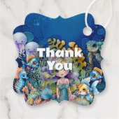 1th Birthday Mermaid Thank Youメッセージカード フェイバータグ (裏面)