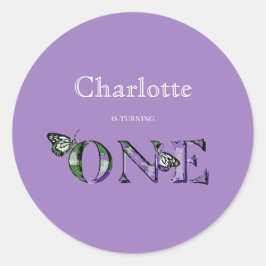 1th Birthday Purple ONE ラウンドシール