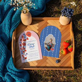 1th Birthday Strawberry First誕生日写真 招待状