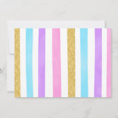 1th Birthday Unicornパーティーフォト招待状 招待状 (裏面)