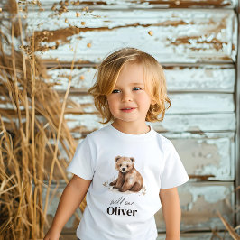 1th Birthday Wild One bear モダンエレガントパーティー トドラーTシャツ