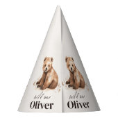 1th Birthday Wild One bear モダンエレガントパーティー パーティーハット (裏面)