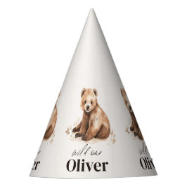 1th Birthday Wild One bear モダンエレガントパーティー パーティーハット