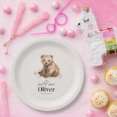 1th Birthday Wild One bear モダンエレガントパーティー ペーパープレート (パーティー)