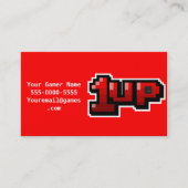 1UPビデオゲームのゲーマーの名刺 名刺 (正面)