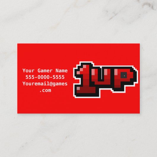 1UPビデオゲームのゲーマーの名刺 名刺 (正面)