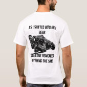 1wheelfelons第6ギアの手描きのロードレース tシャツ (裏面)
