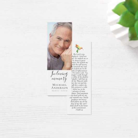 1x3"ハミングバード悔やみや弔慰祈りの言葉MINIブックマーク (デスク)