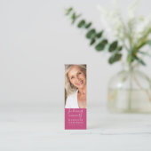 1x3"追悼詩ピンクMINIブックマーク コーリングカード (スタンド正面)