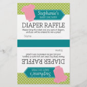 2おむつラッフルチケットベビーガールのための半分にカット (正面)