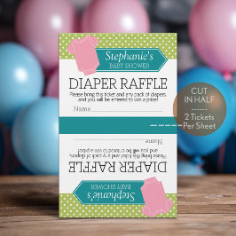 2おむつラッフルチケットベビーガールのための半分にカット