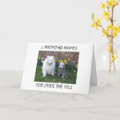 2おもしろいの誕生日が丘の向こうに願う カード (黄色い花)