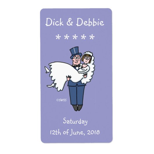 2おもしろいインチ結婚x 3.75インチのワインラベル ラベル (正面)