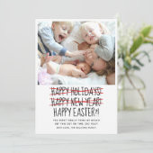 2おもしろいモダン写真年末年始ホリデーカード シーズンカード (スタンド正面)