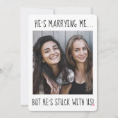 2おもしろい枚の花嫁/メイド・オブ・オーナー(花嫁付き添い人)案 招待状 (正面)