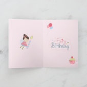 2お洒落歳のおとぎちゃん，女の子たち，かわいいピンク カード (内部)