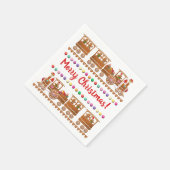 2かわいいジンジャーブレッドクリスマススチームトレインズ漫画 スタンダードカクテルナプキン (角)
