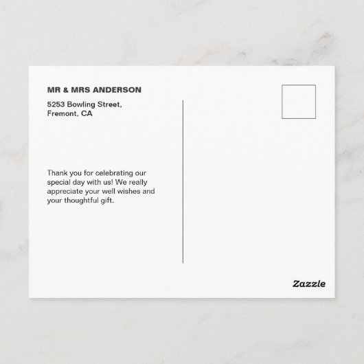 2かわいいペンギン|のロマンチックな結婚式は感謝していしています ポストカード (裏面)